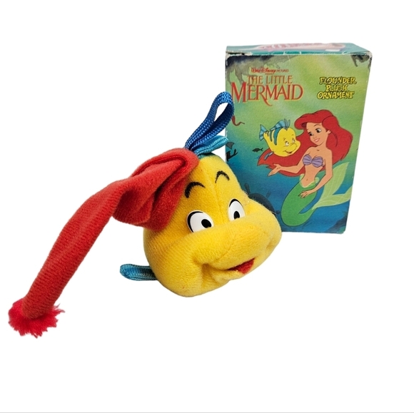 Vintage McDonald's Disney‎ Little Mermaid Flounder Plush Christmas Ornament - Picture 1 of 9